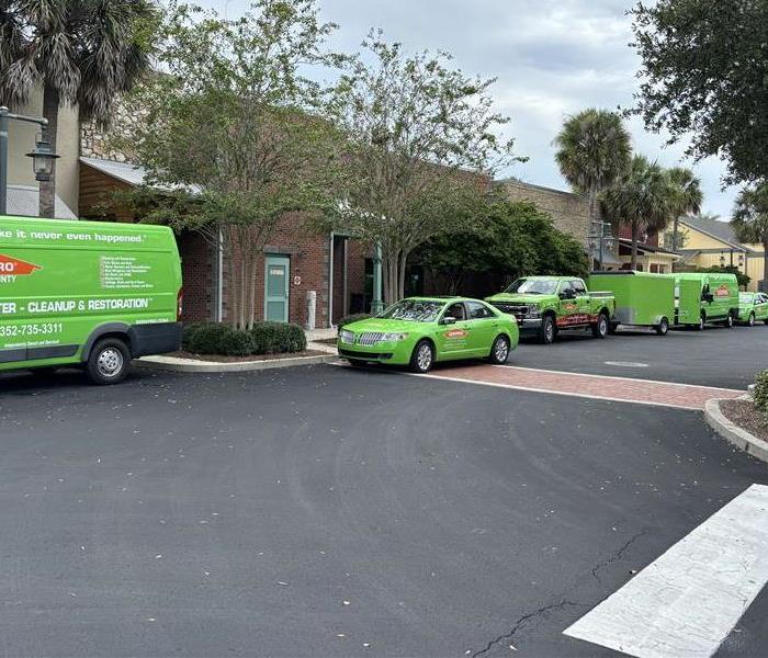 SERVPRO Vehicles parked